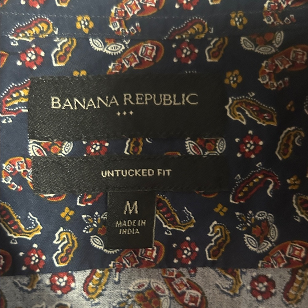 Banana Republic Navy Paisley Shirt
